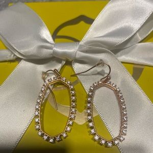 Elle open frame crystal drop earrings in gold